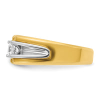 Load image into Gallery viewer, IBGoodman 14k Two Tone 1/2 carat Lab Grown Diamond VS/SI+ G+ Complete Polished and Satin Men&#39;s Ring
