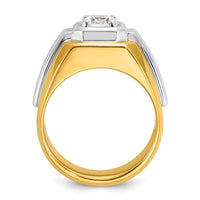 Load image into Gallery viewer, IBGoodman 14k Two Tone 1 carat Lab Grown Diamond VS/SI+ G+ Complete Polished and Grooved Men&#39;s Ring
