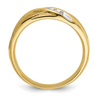 Load image into Gallery viewer, IBGoodman 14k 1/10 carat Lab Grown Diamond VS/SI+ G+ Complete Polished and Satin Men&#39;s Ring
