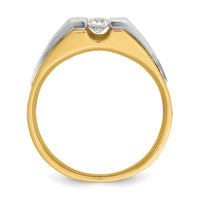 Load image into Gallery viewer, IBGoodman 14k Two tone 1/4 carat Lab Grown Diamond VS/SI+ G+ Complete Polished and Satin Men&#39;s Ring
