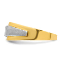 Load image into Gallery viewer, IBGoodman 14k Two tone 1/4 carat Lab Grown Diamond VS/SI+ G+ Complete Polished and Satin Men&#39;s Ring
