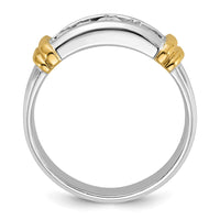 Load image into Gallery viewer, IBGoodman 14k Two Tone 1/2 carat Lab Grown Diamond VS/SI+ G+ Five Stone Complete Polished Men&#39;s Ring
