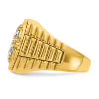 Load image into Gallery viewer, IBGoodman 14k 2 carat Lab Grown Diamond VS/SI+ G+ Complete Ribbed Men&#39;s Cluster Ring
