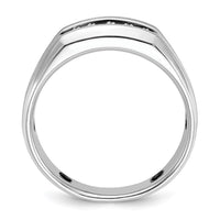 Load image into Gallery viewer, IBGoodman 14k White Gold 1/4 carat Lab Grown Diamond VS/SI+ G+ Complete Polished Satin and Grooved Five Stone Men&#39;s Ring
