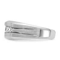 Load image into Gallery viewer, IBGoodman 14k White Gold 1/2 carat Lab Grown Diamond VS/SI+ G+ Complete Satin and Grooved Five Stone Men&#39;s Ring
