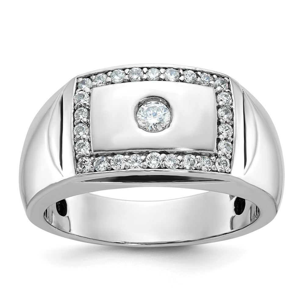 IBGoodman 14k White Gold 1/2 carat Lab Grown Diamond VS/SI+ G+ Complete Cut-Out Men's Ring