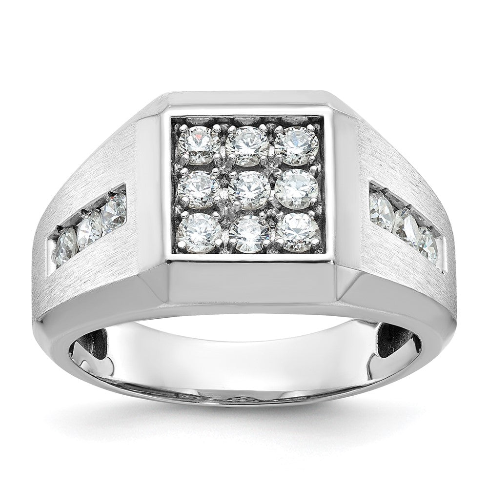 IBGoodman 14k White Gold 1 carat Lab Grown Diamond VS/SI+ G+ Complete Square Cluster Men's Ring