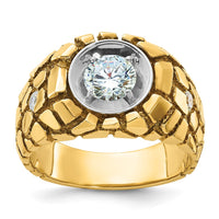 Load image into Gallery viewer, IBGoodman 14k Two Tone 1 carat Lab Grown Diamond VS/SI+ G+ Complete Men&#39;s Nugget Ring
