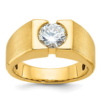 Load image into Gallery viewer, IBGoodman 14k 1 carat Lab Grown Diamond VS/SI+ G+ Complete Polished and Satin Men&#39;s Ring
