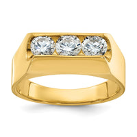 Load image into Gallery viewer, IBGoodman 14k 1 carat Lab Grown Diamond VS/SI+ G+ Complete Three Stone Men&#39;s Ring
