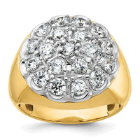 Load image into Gallery viewer, IBGoodman 14k Two-Tone 3 carat Lab Grown Diamond VS/SI+ G+ Complete Men&#39;s Cluster Ring
