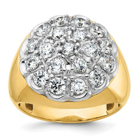 Load image into Gallery viewer, IBGoodman 14k Two-Tone 3 carat Lab Grown Diamond VS/SI+ G+ Complete Men&#39;s Cluster Ring
