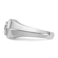 Load image into Gallery viewer, IBGoodman 14k White Gold 1 carat Lab Grown Diamond VS/SI+ G+ Complete Polished and Beaded Men&#39;s Ring
