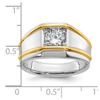 Load image into Gallery viewer, IBGoodman 14k Two Tone 1 carat Lab Grown Diamond VS/SI+ G+ Complete Polished Men&#39;s Solitaire Ring
