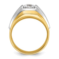 Load image into Gallery viewer, IBGoodman 14k Two Tone 1 carat Lab Grown Diamond VS/SI+ G+ Complete Polished and Brushed Men&#39;s Band
