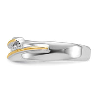 Load image into Gallery viewer, IBGoodman 14k Two Tone 1/6 carat Lab Grown Diamond VS/SI+ G+ Complete Polished Men&#39;s Five Stone Ring
