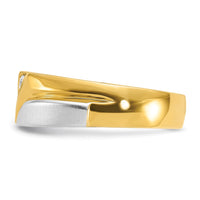 Load image into Gallery viewer, IBGoodman Two Tone 1/6 carat Lab Grown Diamond VS/SI+ G+ Complete Polished Satin and Grooved Men&#39;s Ring
