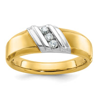 Load image into Gallery viewer, IBGoodman 14k Two Tone 1/6 carat Lab Grown Diamond VS/SI+ G+ Complete Polished Men&#39;s Ring
