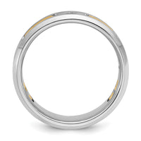 Load image into Gallery viewer, IBGoodman 14k Two-Tone 1/6 carat Lab Grown Diamond VS/SI+ G+ Polished and Satin Cut-Out Three Stone Complete Men&#39;s Ring
