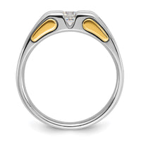 Load image into Gallery viewer, IBGoodman 14k Two Tone 1/2 carat Lab Grown Diamond VS/SI+ G+ Complete Men&#39;s Ring
