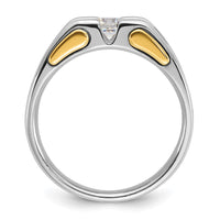 Load image into Gallery viewer, IBGoodman 14k Two Tone 1/2 carat Lab Grown Diamond VS/SI+ G+ Complete Men&#39;s Ring
