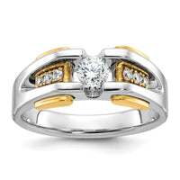 Load image into Gallery viewer, IBGoodman 14k Two Tone 1/2 carat Lab Grown Diamond VS/SI+ G+ Complete Men&#39;s Ring
