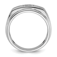 Load image into Gallery viewer, IBGoodman 14k White Gold with Black Rhodium 1/3 carat Lab Grown Diamond VS/SI+ G+ Complete Polished and Grooved Men&#39;s Ring
