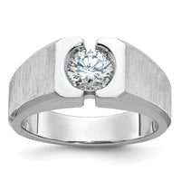 Load image into Gallery viewer, IBGoodman 14k White Gold 1 carat Lab Grown Diamond VS/SI+ G+ Complete Polished and Satin Men&#39;s Ring
