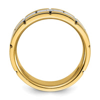 Load image into Gallery viewer, IBGoodman 14k Two Tone 1/6 carat Lab Grown Diamond VS/SI+ G+ Three Stone Complete Men&#39;s Ring
