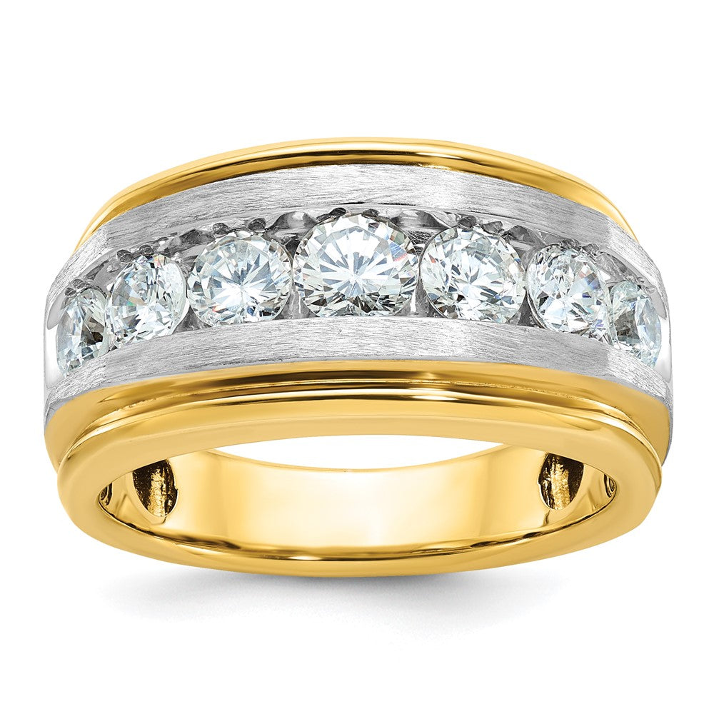 IBGoodman 14k with White Rhodium 2 carat Lab Grown Diamond VS/SI+ G+ Complete Satin Men's Ring