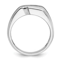 Load image into Gallery viewer, IBGoodman 14k White Gold with Black Rhodium 1/2 carat Lab Grown Diamond VS/SI+ G+ Complete Polished Satin and Grooved Men&#39;s Ring
