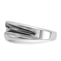 Load image into Gallery viewer, IBGoodman 14k White Gold with Black Rhodium 1/5 carat Lab Grown Diamond VS/SI+ G+ Complete Polished Satin and Grooved Men&#39;s Ring
