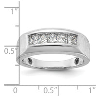 Load image into Gallery viewer, IBGoodman 14k White Gold 1 carat Lab Grown Diamond VS/SI+ G+ Five Stone Complete Polished and Satin Men&#39;s Ring
