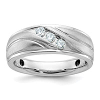 Load image into Gallery viewer, IBGoodman 14k White Gold 1/3 carat Lab Grown Diamond VS/SI+ G+ Complete Polished and Grooved Men&#39;s Ring
