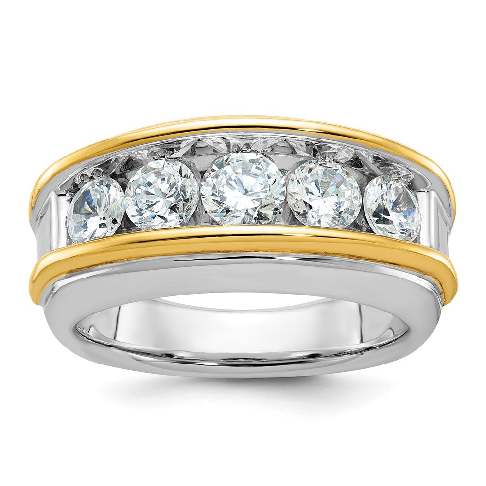 IBGoodman 14k Two Tone 2 carat Lab Grown Diamond VS/SI+ G+ Complete Men's Ring