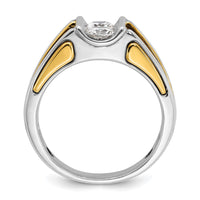 Load image into Gallery viewer, IBGoodman 14k Two-Tone 3/4 carat Lab Grown Diamond VS/SI+ G+ Complete Men&#39;s Ring
