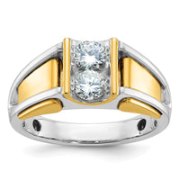 Load image into Gallery viewer, IBGoodman 14k Two-Tone 3/4 carat Lab Grown Diamond VS/SI+ G+ Complete Men&#39;s Ring
