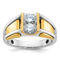 Load image into Gallery viewer, IBGoodman 14k Two-Tone 3/4 carat Lab Grown Diamond VS/SI+ G+ Complete Men&#39;s Ring
