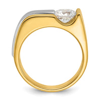 Load image into Gallery viewer, IBGoodman 14k Two Tone 1 1/4 carat Lab Grown Diamond VS/SI+ G+ Complete Polished and Brushed Men&#39;s Ring

