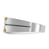 Load image into Gallery viewer, IBGoodman 14k Two Tone with Black Rhodium 1/2 carat Lab Grown Diamond VS/SI+ G+ Complete Polished and Satin Men&#39;s Ring
