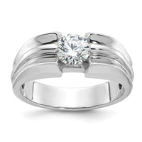 Load image into Gallery viewer, IBGoodman 14k White Gold 1 carat Lab Grown Diamond VS/SI+ G+ Complete Men&#39;s Ring
