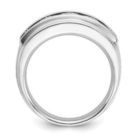 Load image into Gallery viewer, IBGoodman 14k White Gold 2 carat Lab Grown Diamond VS/SI+ G+ Five Stone Complete Polished Satin and Grooved Men&#39;s Ring
