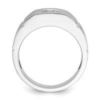 Load image into Gallery viewer, IBGoodman 14k White Gold 5/8 carat Lab Grown Diamond VS/SI+ G+ Complete Polished and Satin Men&#39;s Ring
