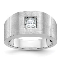 Load image into Gallery viewer, IBGoodman 14k White Gold 5/8 carat Lab Grown Diamond VS/SI+ G+ Complete Polished and Satin Men&#39;s Ring
