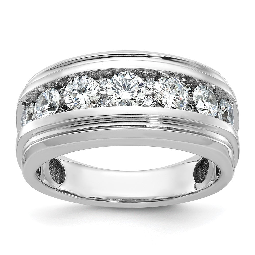 IBGoodman 14k White Gold 1 3/4 carat Lab Grown Diamond VS/SI+ G+ Five Stone Complete Men's Ring