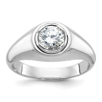 Load image into Gallery viewer, IBGoodman 14k White Gold 1 carat Lab Grown Diamond VS/SI+ G+ Round Complete Men&#39;s Ring
