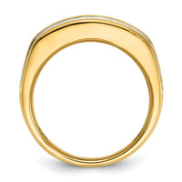 Load image into Gallery viewer, IBGoodman 14k with White Rhodium 2 carat Lab Grown Diamond VS/SI+ G+ Complete Two Row Men&#39;s Ring
