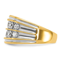 Load image into Gallery viewer, IBGoodman 14k with White Rhodium 2 carat Lab Grown Diamond VS/SI+ G+ Complete Two Row Men&#39;s Ring
