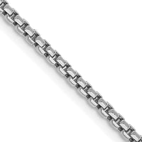 Load image into Gallery viewer, 14K White Gold 18 inch 1.75mm Semi-Solid Round Box with Lobster Clasp Chain
