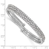 Load image into Gallery viewer, Silver-tone Crystal 3 Row Wrap Bracelet
